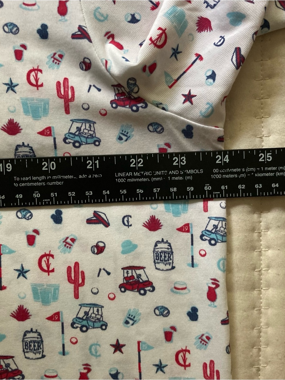 Criquet Golf Beer Themed AOP Polo Shirt Men’s XL White Red Blue Poly Pima Cotton - Picture 7 of 10